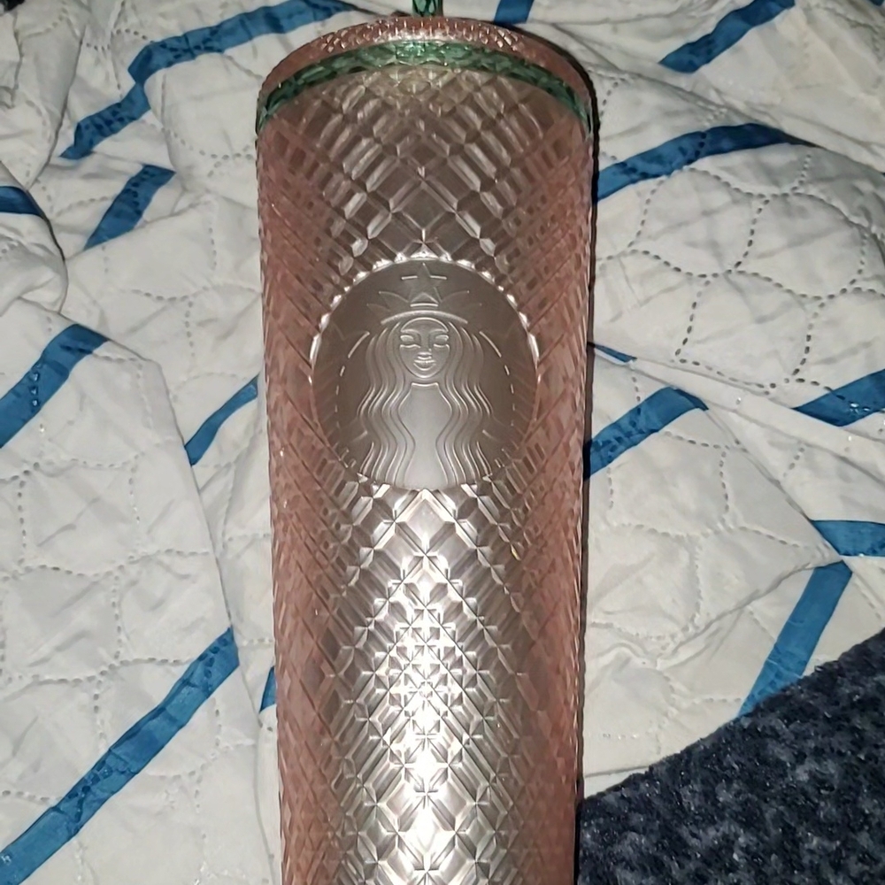 Never Used Starbucks Rose Gold Textured Tumbler